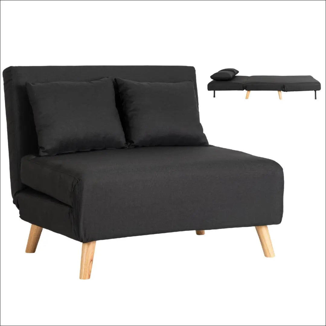 Dvivietis išskleidžiamas fotelis su audiniu juodos spalvos TE397 - €289 Save 15% __label:Pristatymas 5-14 d.d., elite,
