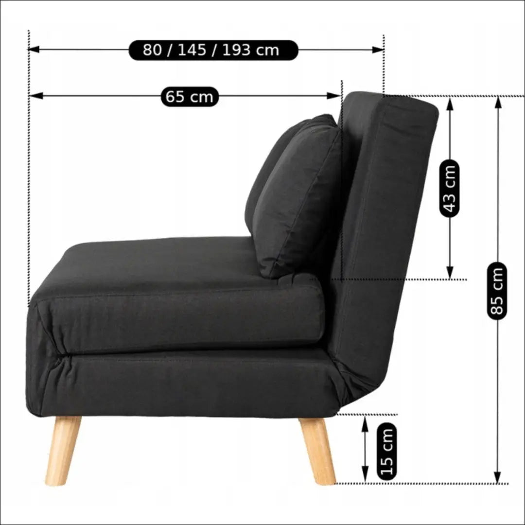Dvivietis išskleidžiamas fotelis su audiniu juodos spalvos TE397 - €289 Save 15% __label:Pristatymas 5-14 d.d., elite,