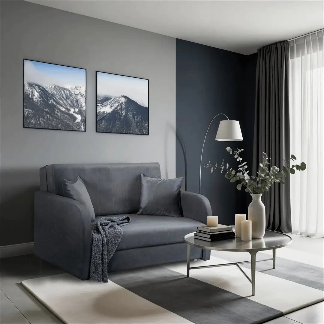 Dvivietis miegamas fotelis su veliūro audiniu pilkos spalvos TE438 - €797 Save 15% __label:Pristatymas 5-14 d.d.,