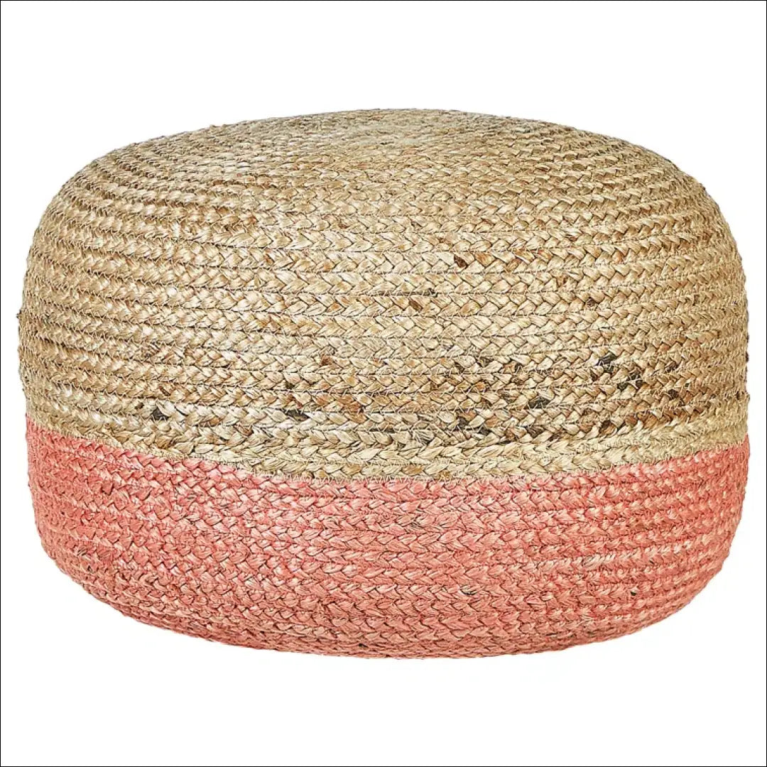 Džiuto pufas MI727 - €41 Save 55% 25-50, __label:Pristatymas 1-2 d.d., color-rozine, color-smelio, material-dziutas €25