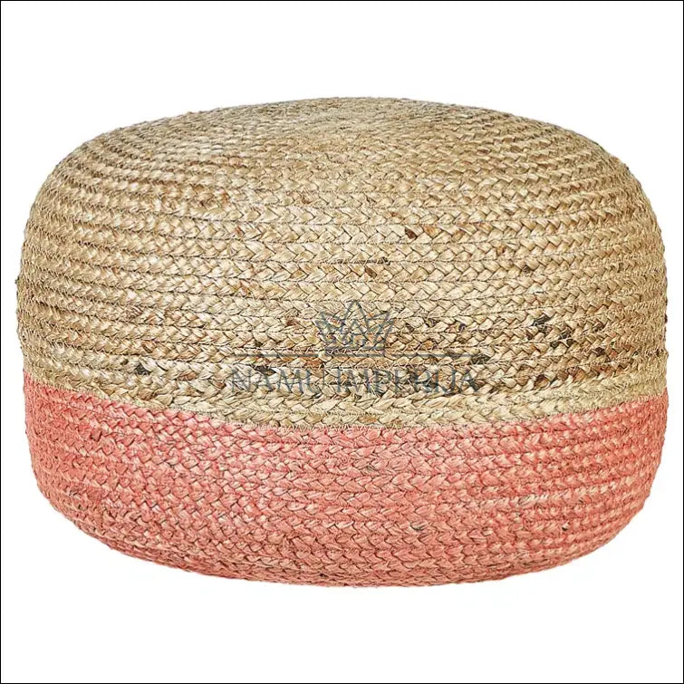Džiuto pufas MI727 - €46 Save 50% 25-50, __label:Pristatymas 1-2 d.d., color-rozine, color-smelio, material-dziutas €25
