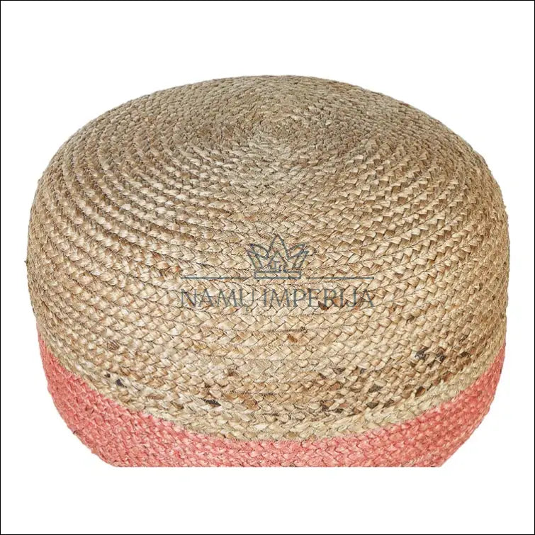 Džiuto pufas MI727 - €46 Save 50% 25-50, __label:Pristatymas 1-2 d.d., color-rozine, color-smelio, material-dziutas €25