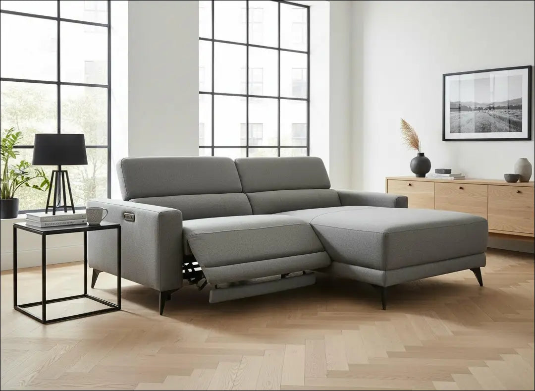 Elektra valdoma kampinė sofa MI926 - €550 Save 50% __label:Pristatymas 1-2 d.d., color-pilka, kampai,