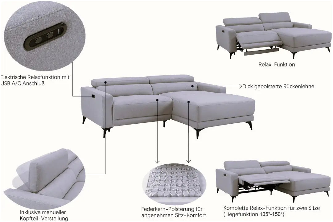 Elektra valdoma kampinė sofa MI926 - €550 Save 50% __label:Pristatymas 1-2 d.d., color-pilka, kampai,