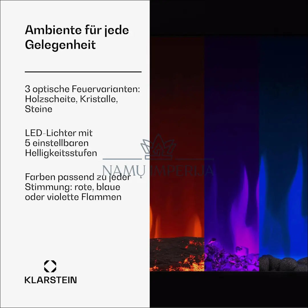 Elektrinis židinys ’Klarstein’ KI1160 - €193 Save 50% 100-200, __label:Pristatymas 1-2 d.d., color-juoda, elektronika,
