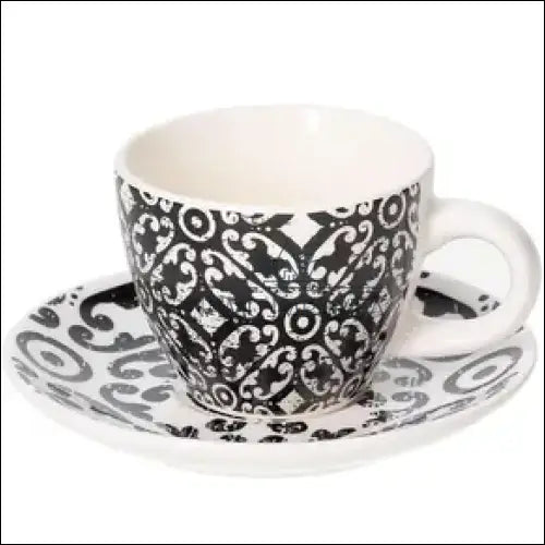 Espreso puodelio su lėkštute komplektas (6vnt) DI5648 - €22 Save 50% color-balta, color-juoda, indai, indu-kompl,