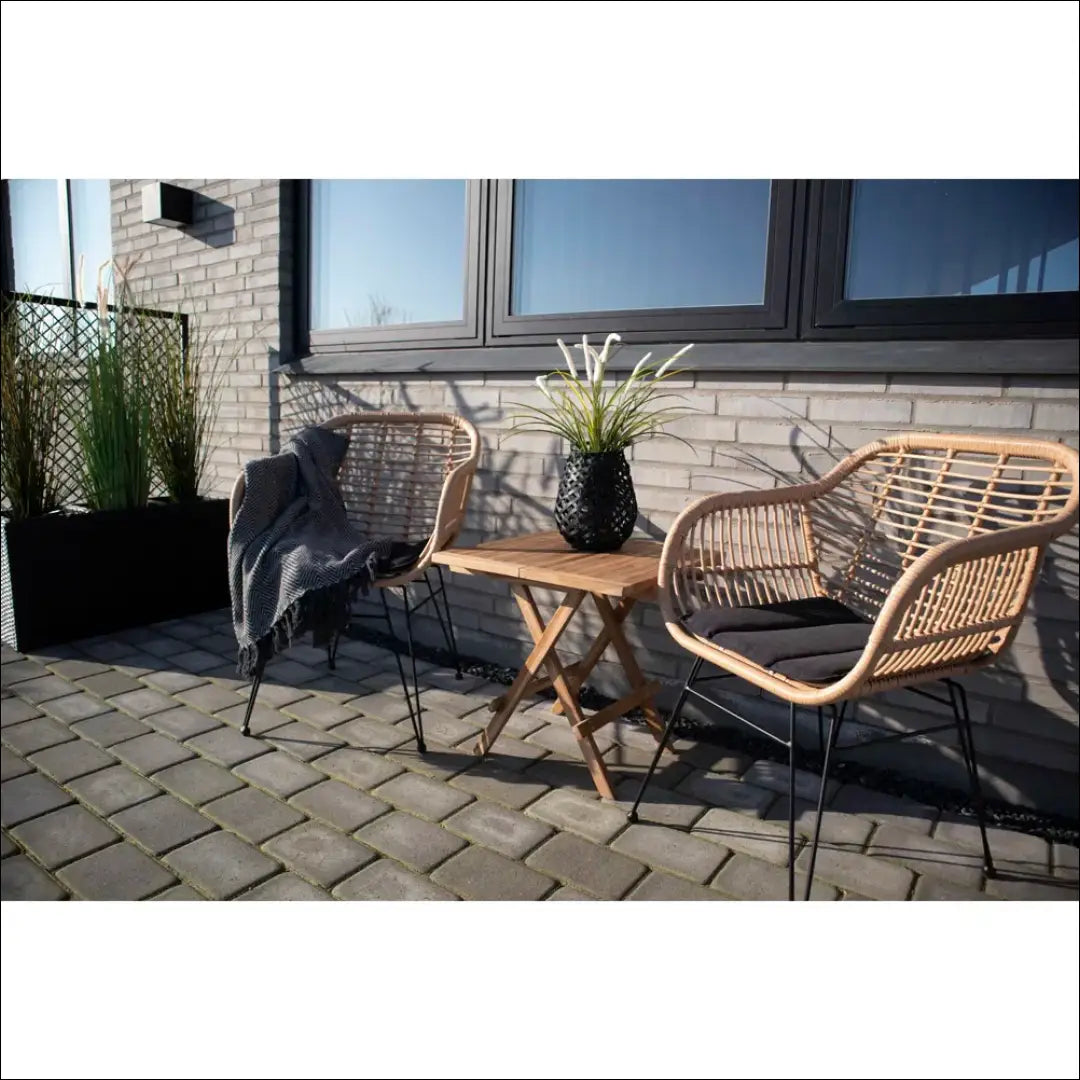 Fotelis iš poliratano su pagalvėle natūralus juodomis kojelėmis RD1042 - €116 Save 15% Dining chairs, Natūrali, nordic,