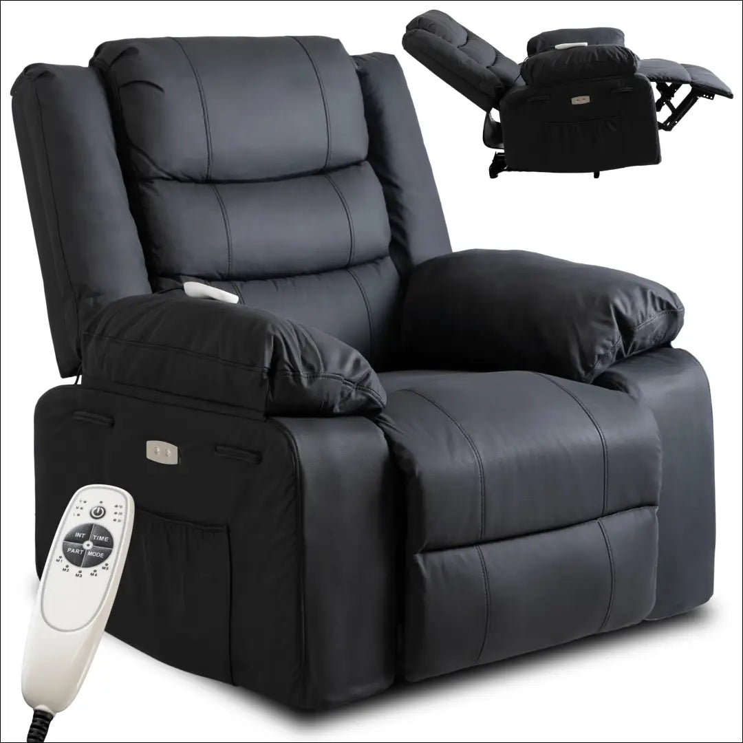 Fotelis išskleidžiamas iš eko odos juodos spalvos TE581 - €375 Save 15% __label:Pristatymas 5-14 d.d., elite, Fotele