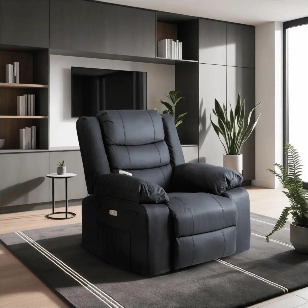 Fotelis išskleidžiamas iš eko odos juodos spalvos TE581 - €375 Save 15% __label:Pristatymas 5-14 d.d., elite, Fotele