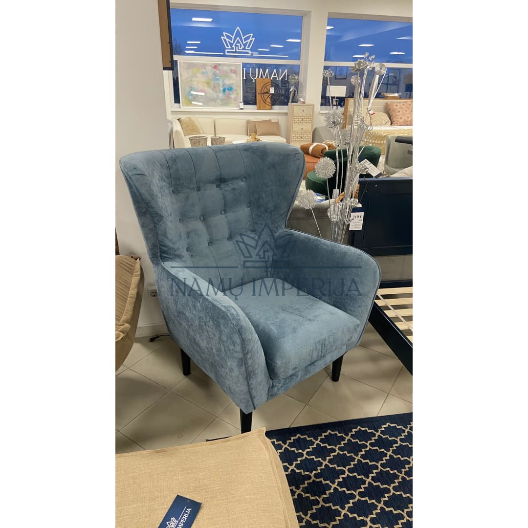 Fotelis MI232 - color-melyna, foteliai, material-aksomas,