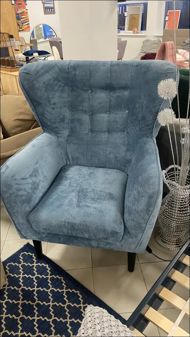 Fotelis MI232 - €340 Save 10% __label:Pristatymas 1-2 d.d., color-melyna, foteliai, material-aksomas,