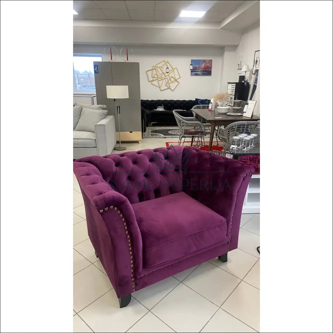 Fotelis MI272 - €515 Save 15% __label:Pristatymas 1-2 d.d., color-violetine, foteliai, material-aksomas,