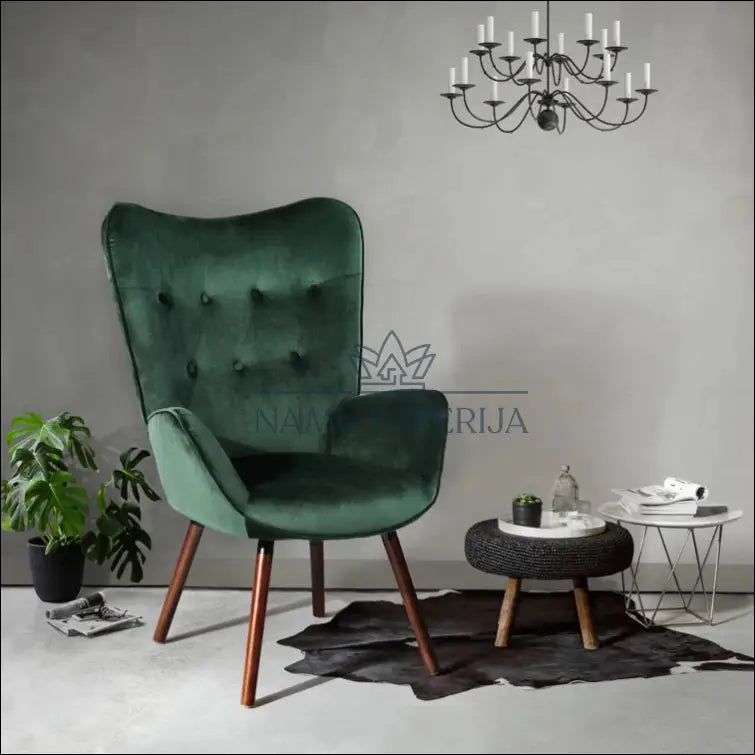 Fotelis MI322 - €105 Save 50% 100-200, __label:Pristatymas 1-2 d.d., color-zalia, foteliai, material-aksomas €100