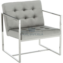 Įkelti vaizdą į galerijos rodinį, Fotelis MI323 - color-pilka, color-sidabrine, foteliai,
