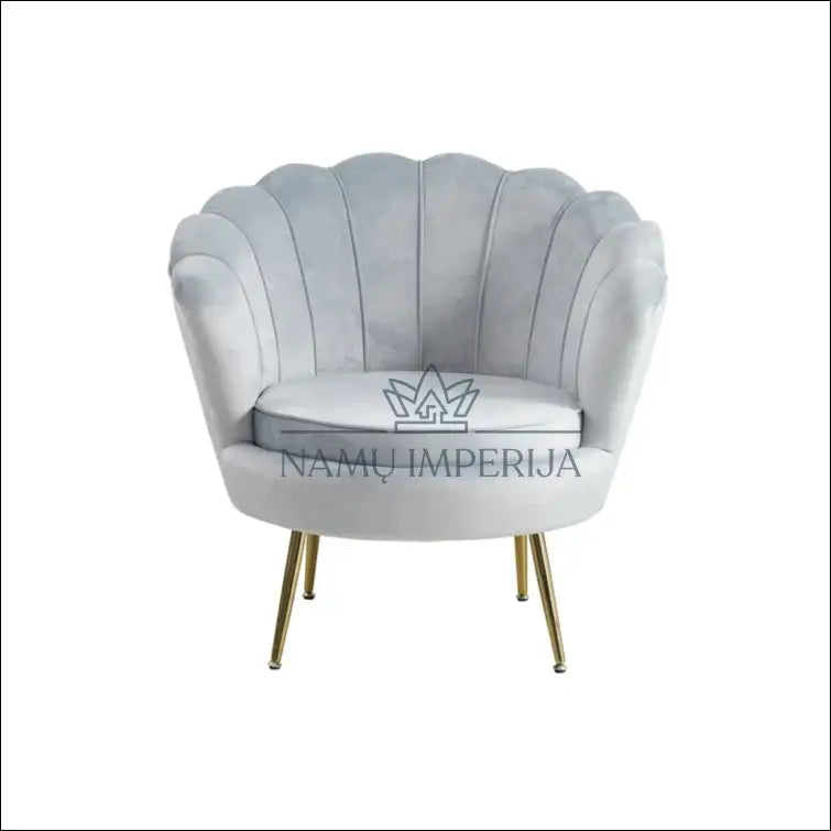 Fotelis MI410 - €245 Save 50% color-auksine, color-pilka, foteliai, material-aksomas, material-metalas Aksomas