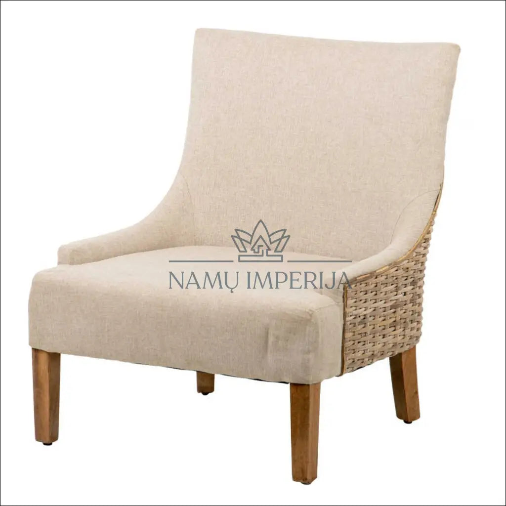 Fotelis MI513 - €376 Save 50% color-ruda, color-smelio, foteliai, material-linas, material-mediena Foteliai Fast