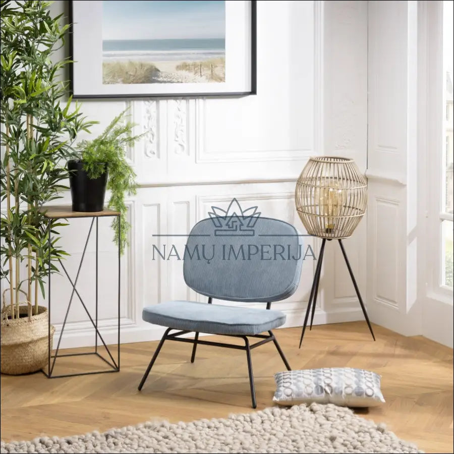 Fotelis MI532 - €185 Save 50% 100-200, color-melyna, foteliai, material-aksomas, minksti €100 to €200 | Namų