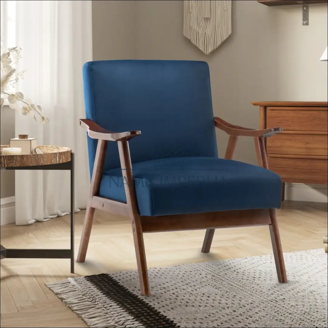 Fotelis MI736 - €124 Save 50% 100-200, __label:Pristatymas 1-2 d.d., color-melyna, foteliai, material-aksomas €100