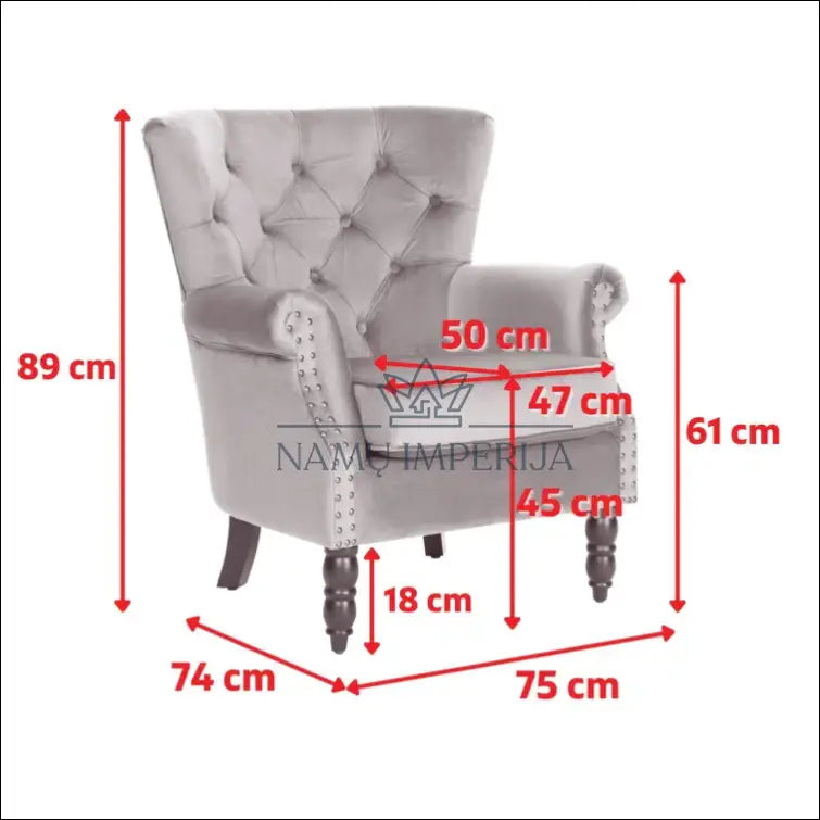 Fotelis MI751 - €149 Save 65% 100-200, __label:Pristatymas 1-2 d.d., color-melyna, foteliai, material-aksomas €100