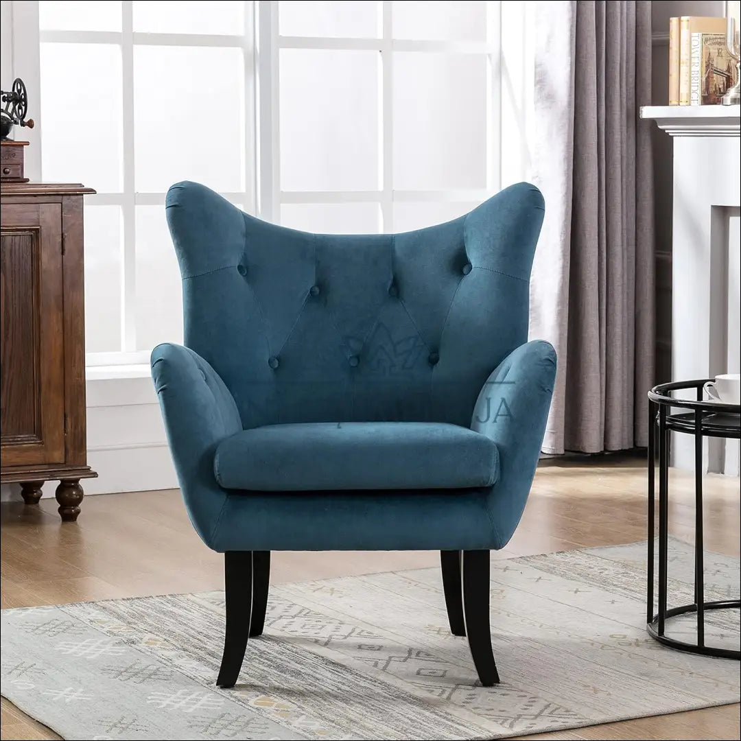 Fotelis MI757 - €178 Save 65% 100-200, __label:Pristatymas 1-2 d.d., color-melyna, foteliai, material-aksomas €100