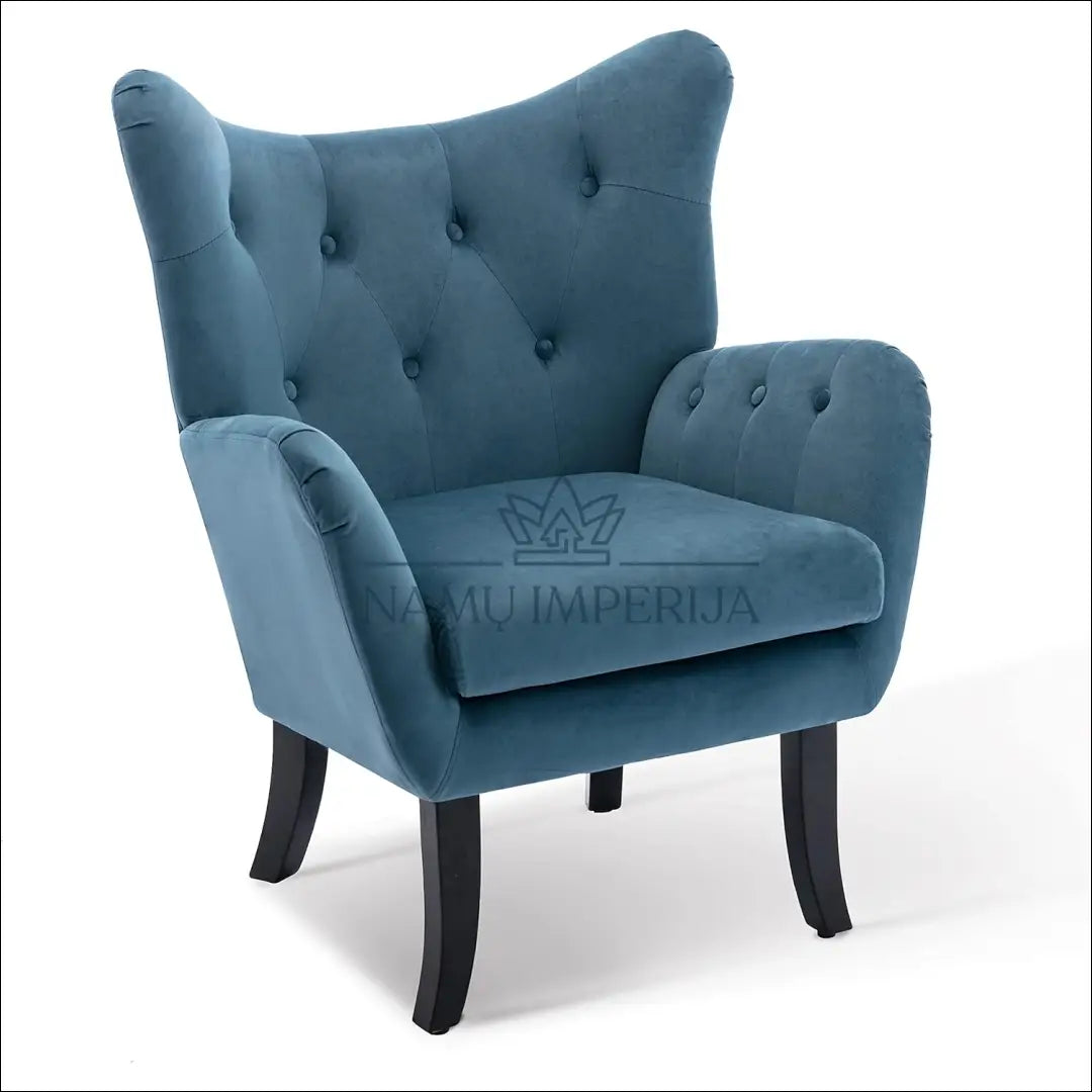 Fotelis MI757 - €178 Save 65% 100-200, __label:Pristatymas 1-2 d.d., color-melyna, foteliai, material-aksomas €100