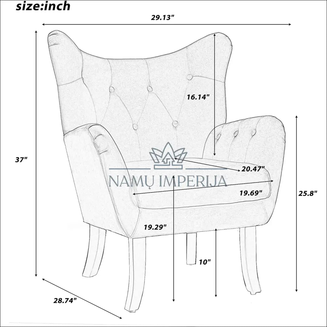 Fotelis MI757 - €178 Save 65% 100-200, __label:Pristatymas 1-2 d.d., color-melyna, foteliai, material-aksomas €100