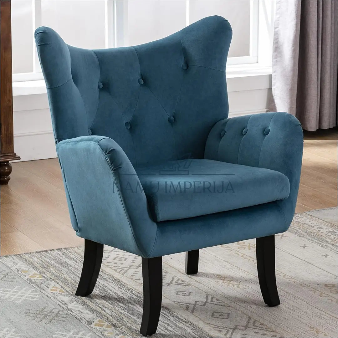 Fotelis MI757 - €178 Save 65% 100-200, __label:Pristatymas 1-2 d.d., color-melyna, foteliai, material-aksomas €100
