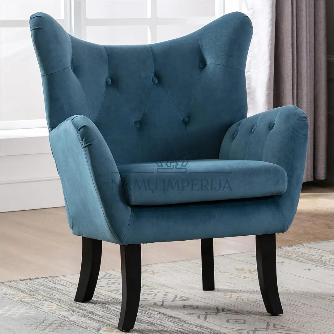 Fotelis MI757 - €178 Save 65% 100-200, __label:Pristatymas 1-2 d.d., color-melyna, foteliai, material-aksomas €100