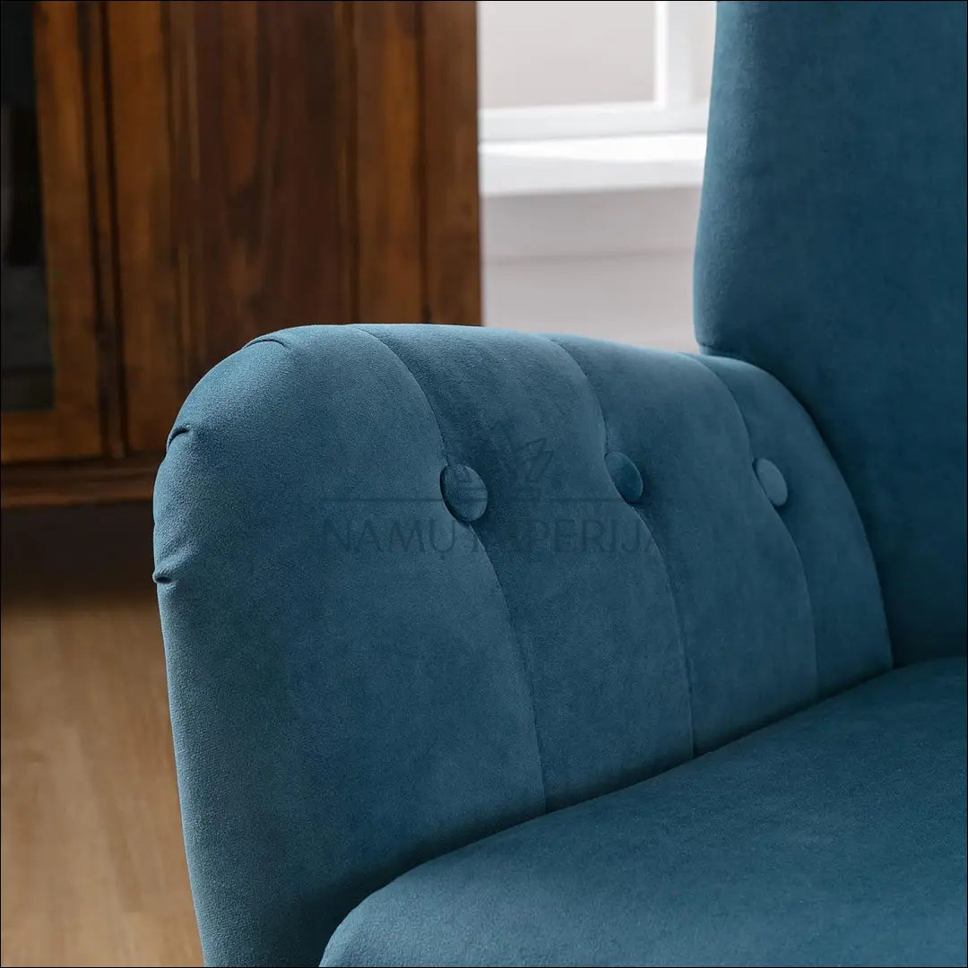 Fotelis MI757 - €178 Save 65% 100-200, __label:Pristatymas 1-2 d.d., color-melyna, foteliai, material-aksomas €100