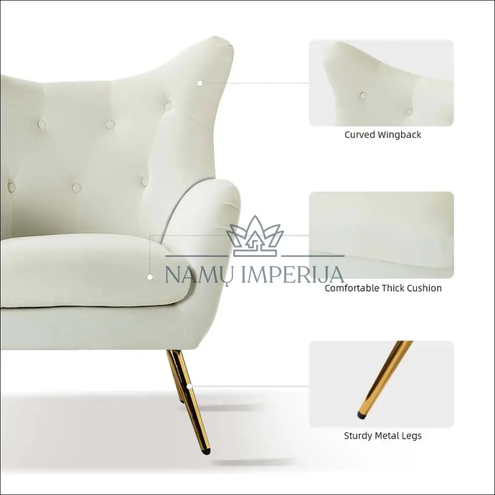 Fotelis MI786 - €140 Save 50% 100-200, __label:Pristatymas 1-2 d.d., color-kremas, foteliai, geras €100 to €200