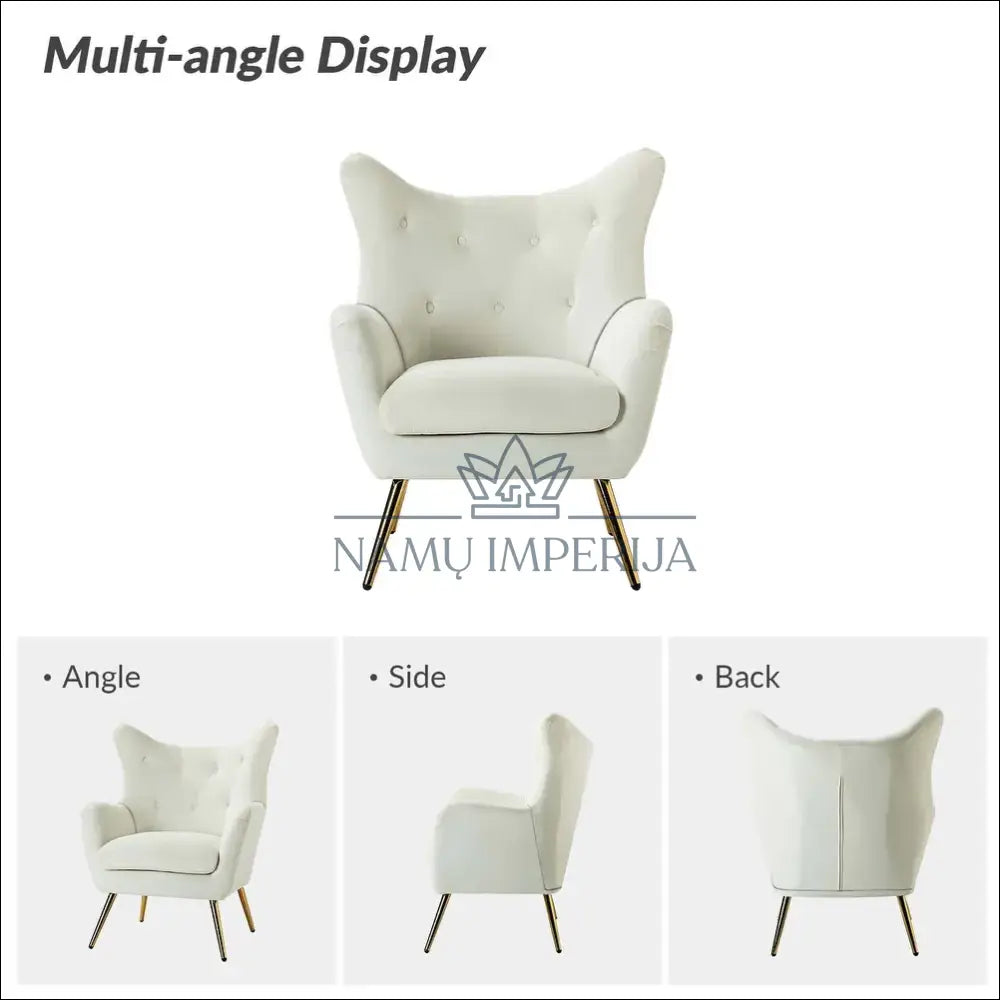 Fotelis MI786 - €140 Save 50% 100-200, __label:Pristatymas 1-2 d.d., color-kremas, foteliai, geras €100 to €200