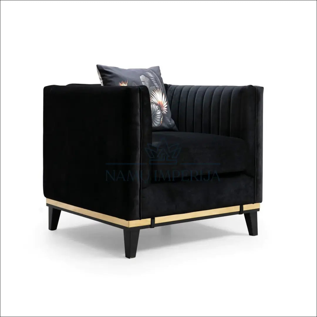 Fotelis MI795 - €245 Save 50% __label:Pristatymas 1-2 d.d., color-auksine, color-juoda, foteliai, material-aksomas Virš