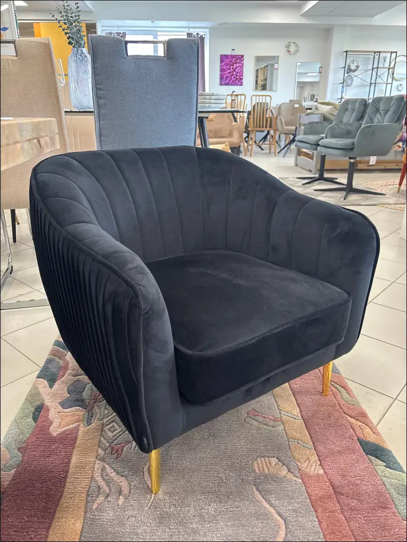 Fotelis MI939 - €95 Save 50% 50-100, __label:Pristatymas 1-2 d.d., color-juoda, foteliai, material-aksomas €50 to €100