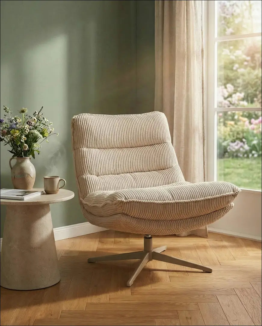 Fotelis MI944 - €210 Save 50% __label:Pristatymas 1-2 d.d., color-kremas, foteliai, material-aksomas,