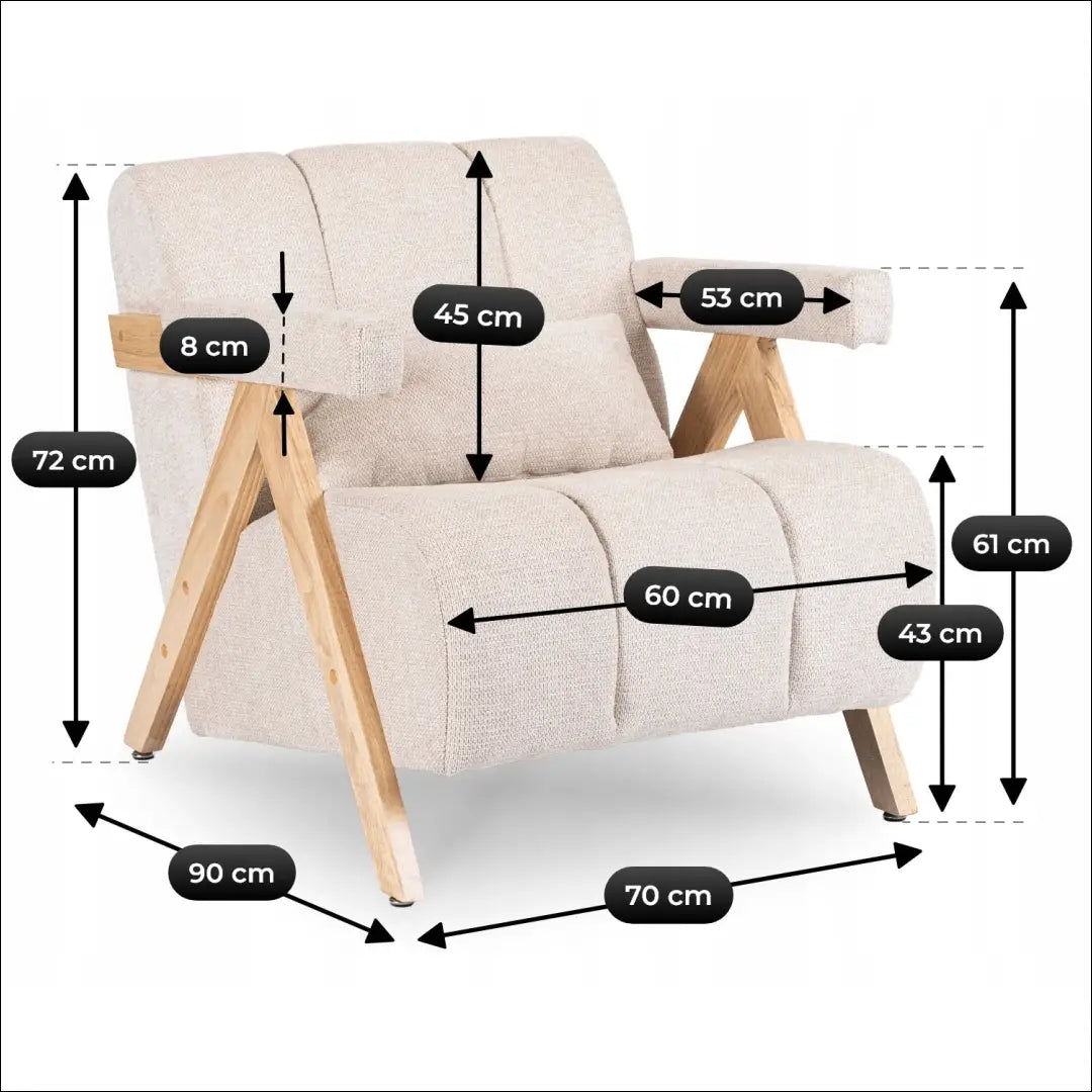 Fotelis smėlio/ąžuolo spalvos TE2461 - €224.94 Save 15% __label:Pristatymas 5-14 d.d., Newelite Naujausi produktai