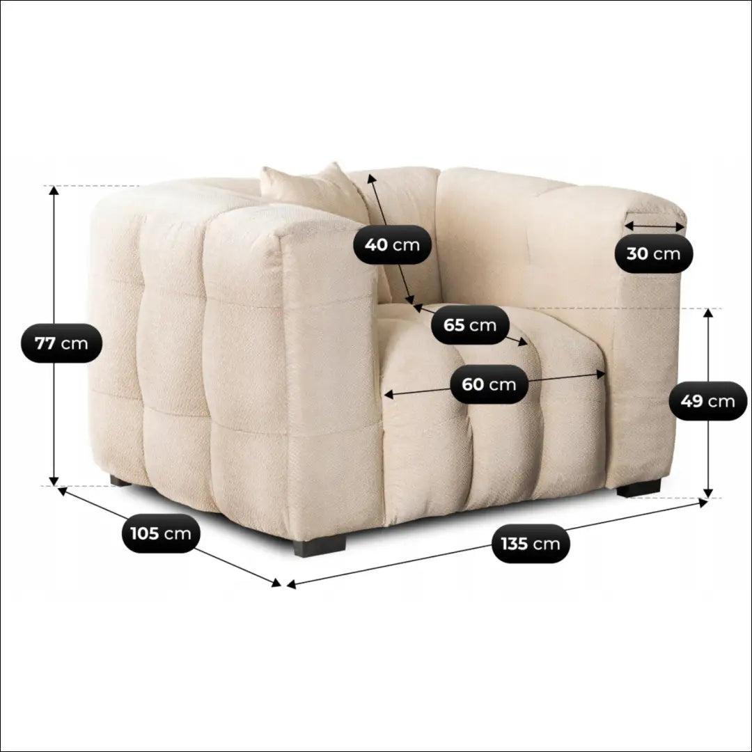 Fotelis su audiniu kreminės spalvos TE927 - €710 Save 15% __label:Pristatymas 5-14 d.d., elite, over-200,