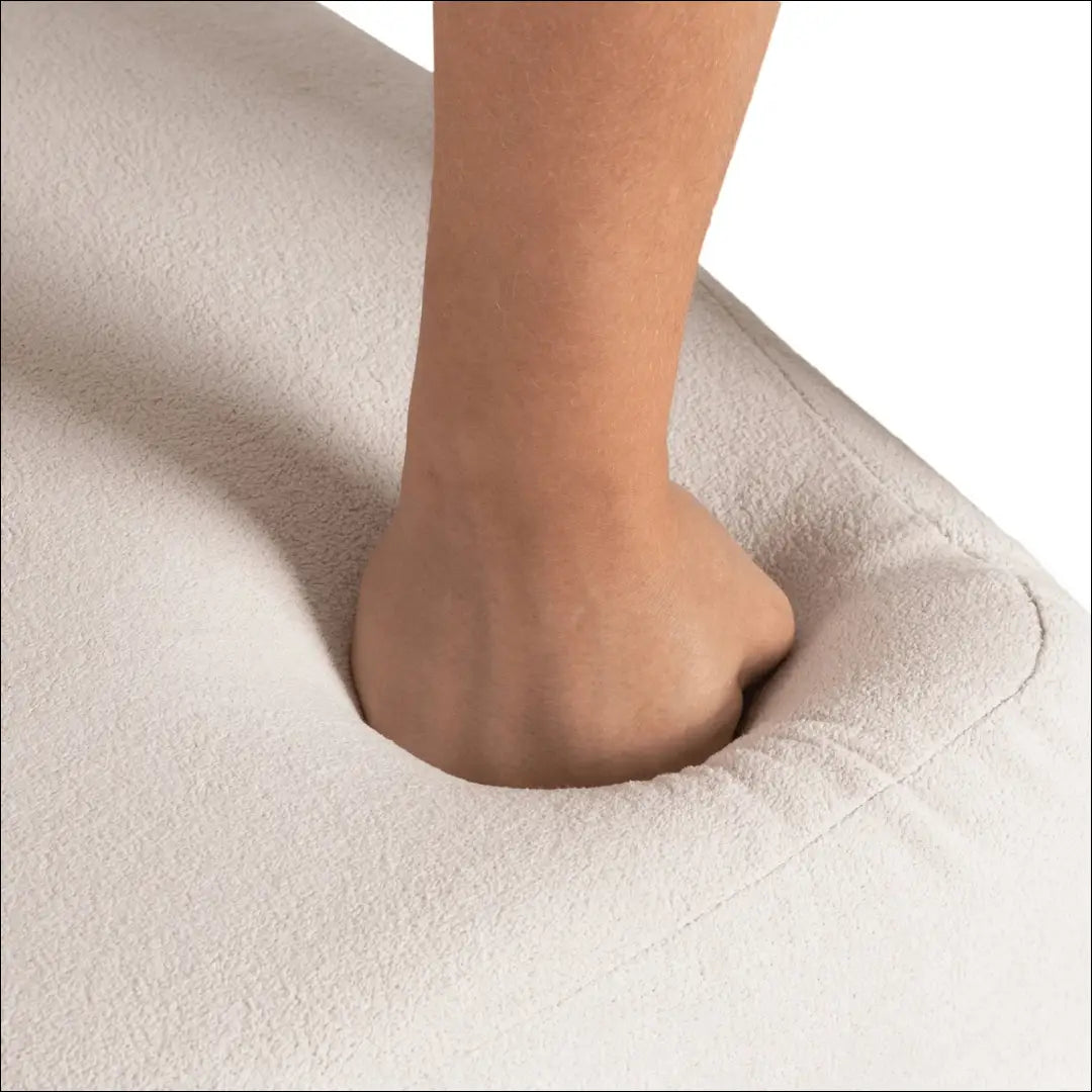 Fotelis su buklė audinio audiniu kreminės spalvos / pilkos TE852 - €289 Save 15% __label:Pristatymas 5-14 d.d., elite,