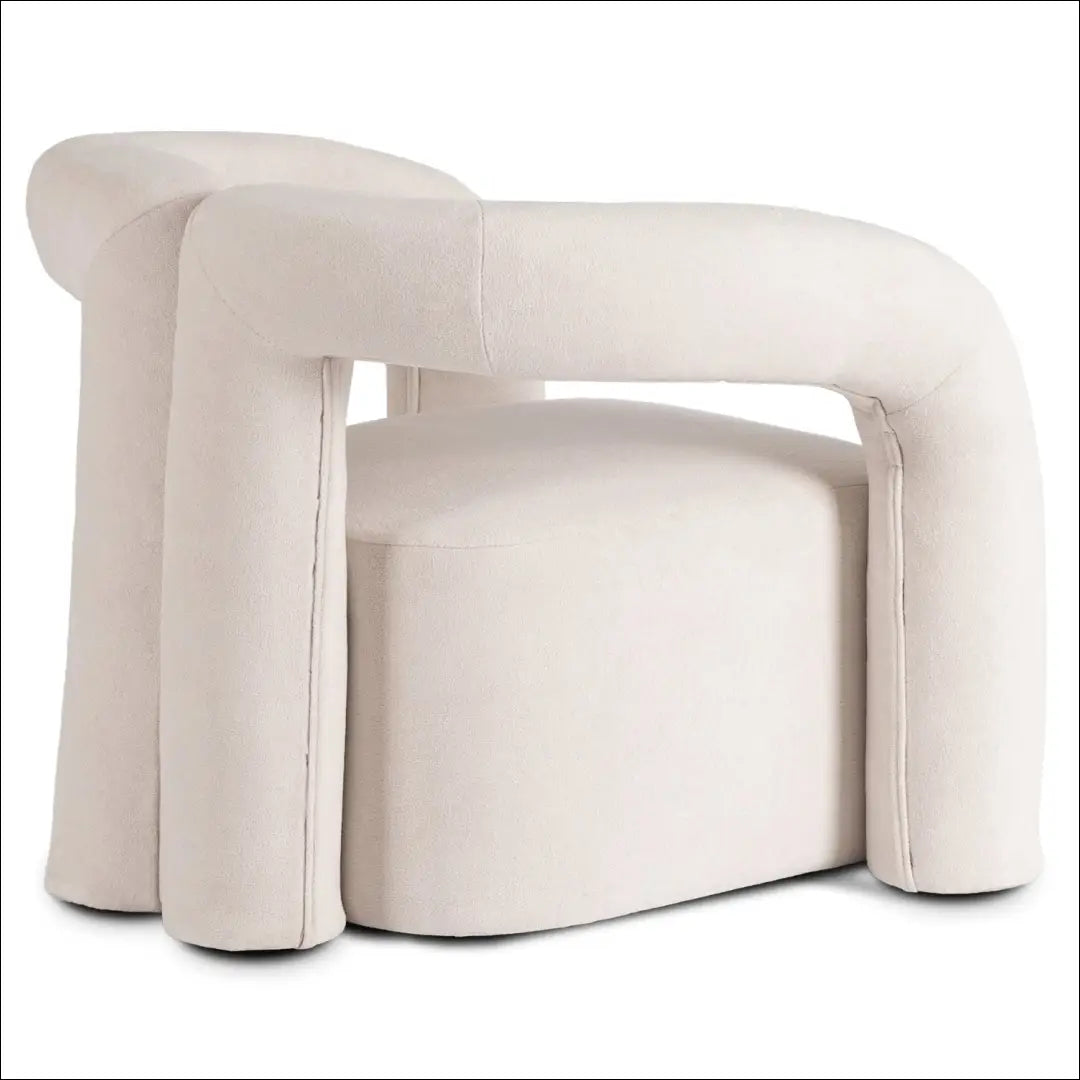 Fotelis su buklė audinio audiniu kreminės spalvos / pilkos TE852 - €289 Save 15% __label:Pristatymas 5-14 d.d., elite,
