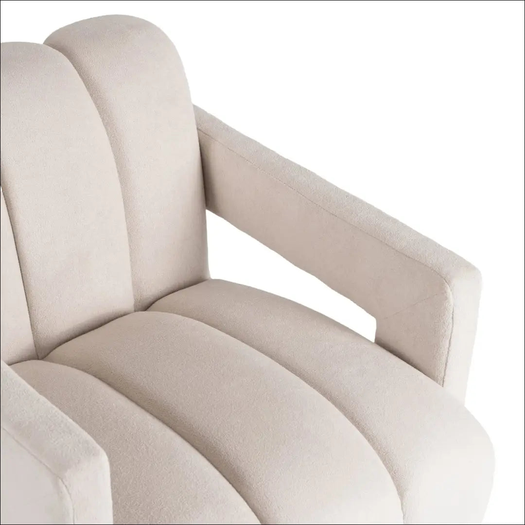 Fotelis su buklė audinio audiniu kreminės spalvos / pilkos TE863 - €236 Save 15% __label:Pristatymas 5-14 d.d., elite,