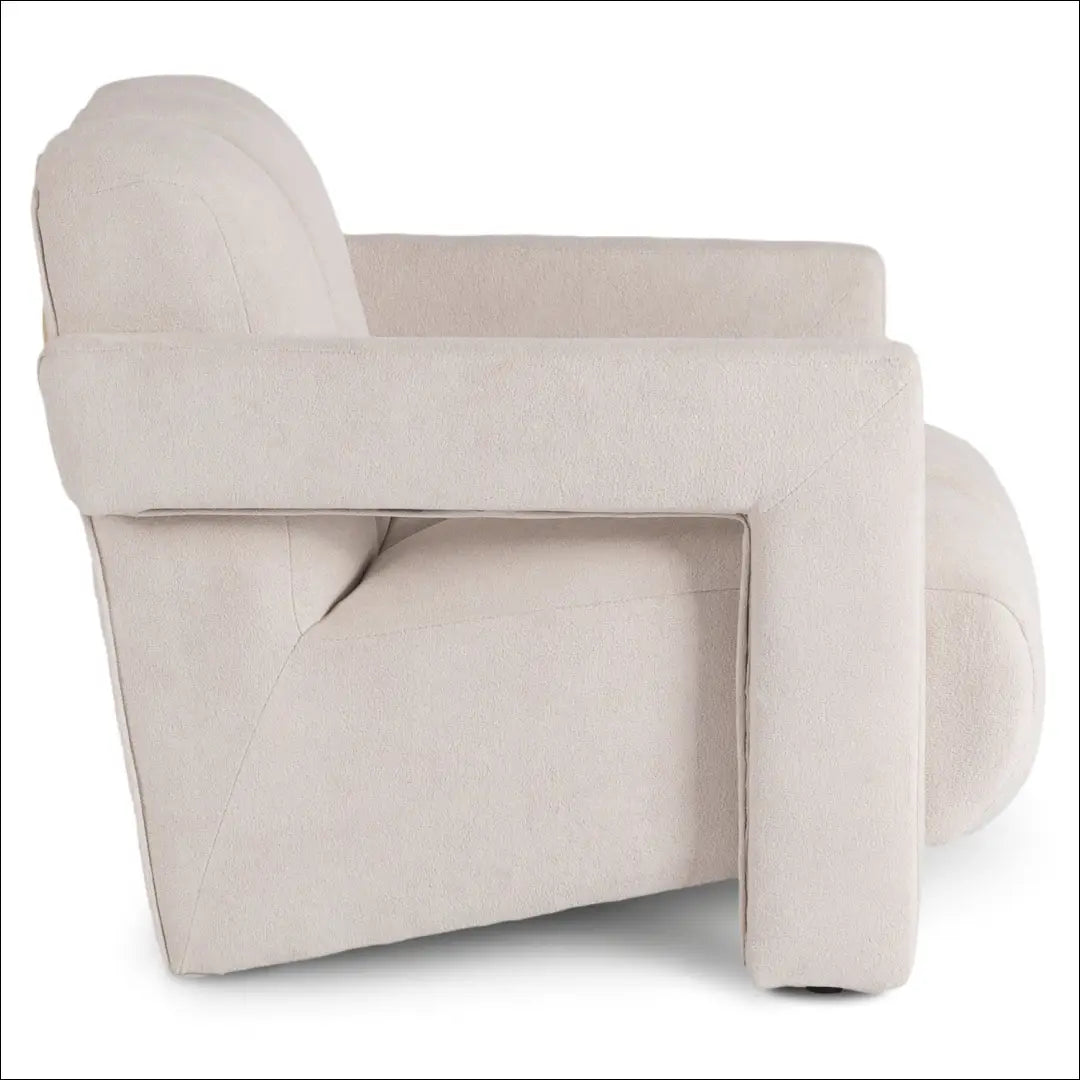 Fotelis su buklė audinio audiniu kreminės spalvos / pilkos TE863 - €236 Save 15% __label:Pristatymas 5-14 d.d., elite,