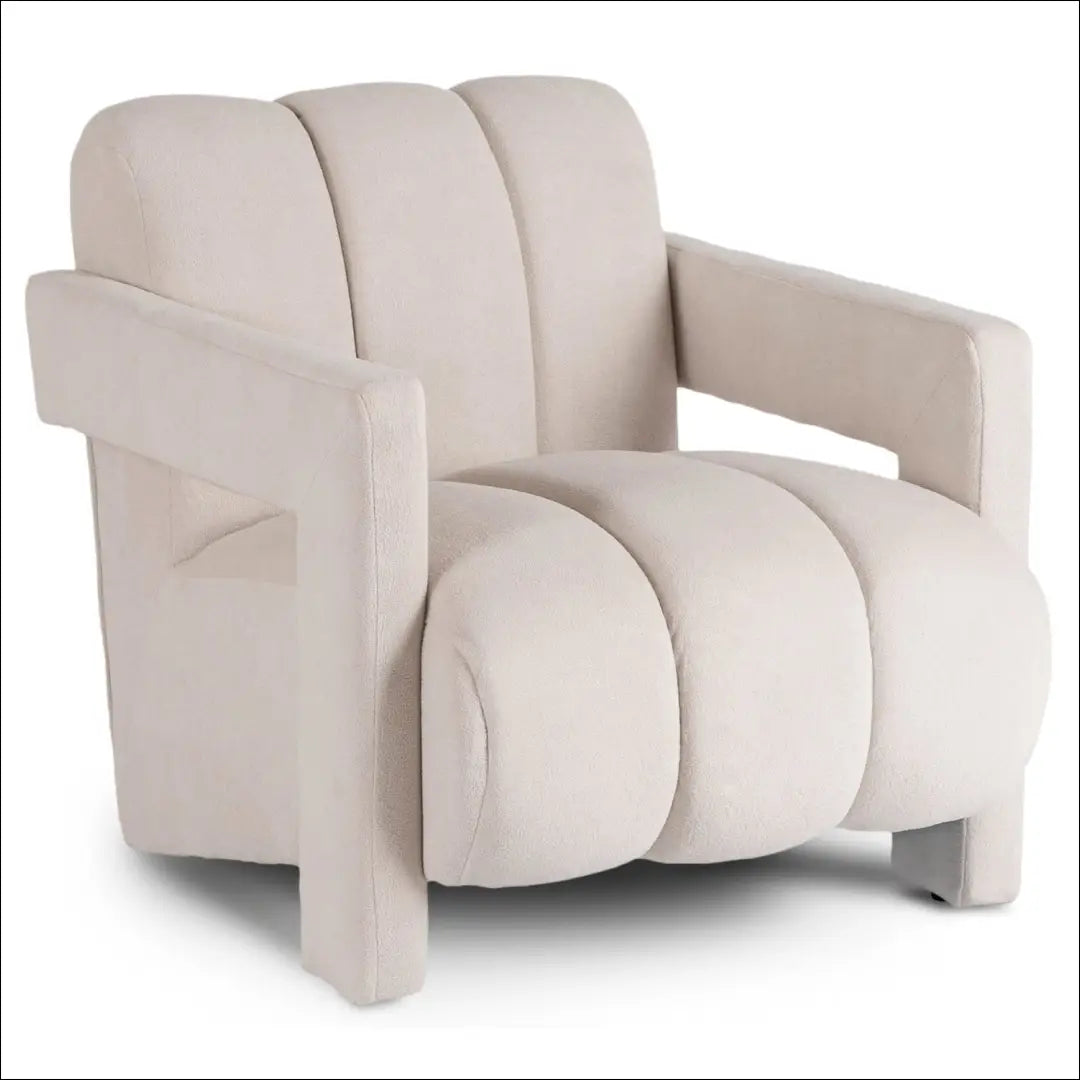 Fotelis su buklė audinio audiniu kreminės spalvos / pilkos TE863 - €236 Save 15% __label:Pristatymas 5-14 d.d., elite,