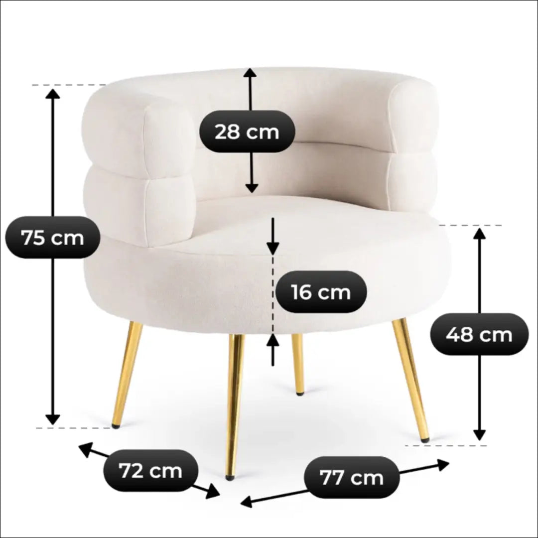 Fotelis su buklė audinio audiniu kreminės spalvos / smėlio TE848 - €197 Save 15% 100-200, __label:Pristatymas 5-14