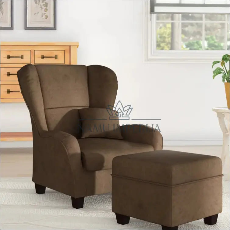 Fotelis su kėdute kojoms MI337 - €300 Save 60% color-ruda, foteliai, material-poliesteris, minksti, over-200