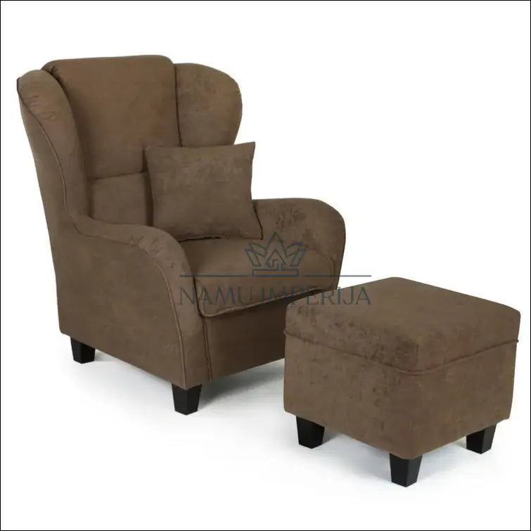Fotelis su kėdute kojoms MI337 - €300 Save 60% __label:Pristatymas 1-2 d.d., color-ruda, foteliai,