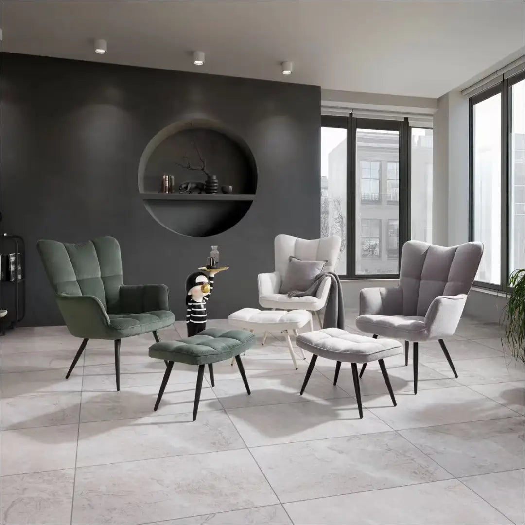 Fotelis su kojų kėdute MI1000 - €144 Save 50% 100-200, __label:Pristatymas 1-2 d.d., color-zalia, foteliai,