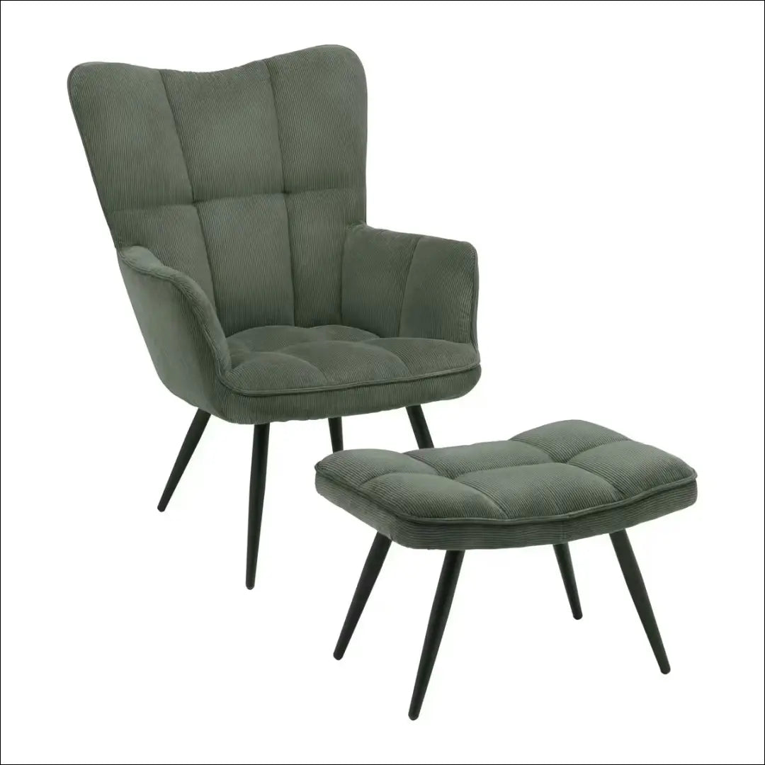 Fotelis su kojų kėdute MI1000 - €144 Save 50% 100-200, __label:Pristatymas 1-2 d.d., color-zalia, foteliai,