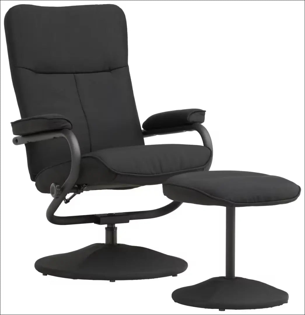 Fotelis su kojų kėdute MI898 - €125 Save 50% 100-200, __label:Pristatymas 1-2 d.d., color-juoda, foteliai,