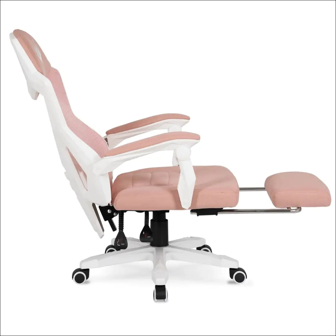 Fotelis su pakoju sukamas audiniu baltos spalvos / rožinės TE321 - €94 Save 15% 50-100, __label:Pristatymas 5-14 d.d.,