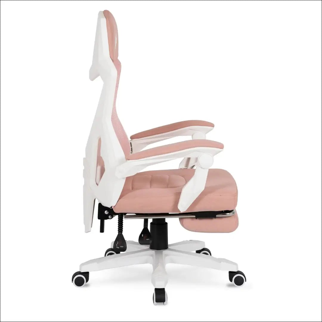 Fotelis su pakoju sukamas audiniu baltos spalvos / rožinės TE321 - €94 Save 15% 50-100, __label:Pristatymas 5-14 d.d.,