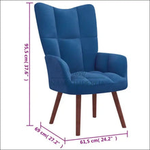 Augšupielādējiet attēlu galerijas skatā Fotelis su pėdų kėdute MI515 - €84 Save 50% 50-100, color-melyna, foteliai, material-aksomas, material-poliesteris
